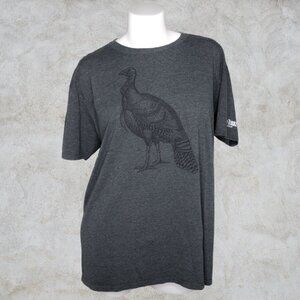 Wild Turkey Bourbon Dark Grey T-Shirt Large Turkey on Front Unisex Tee